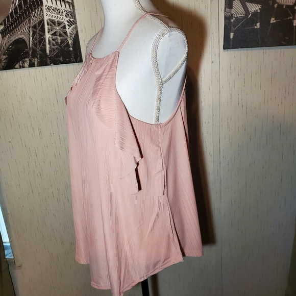 Rose Colored Ruffle Tank Top - Picture 5 of 5